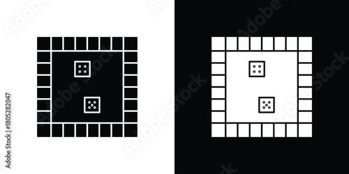 Game board icons in black and white shilhouette style for App Ui