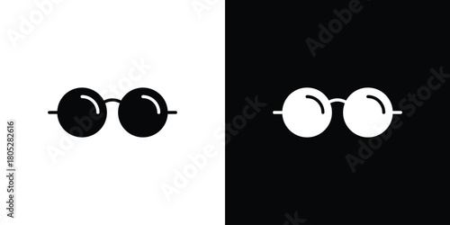 Glasses icons in black and white shilhouette style for App Ui