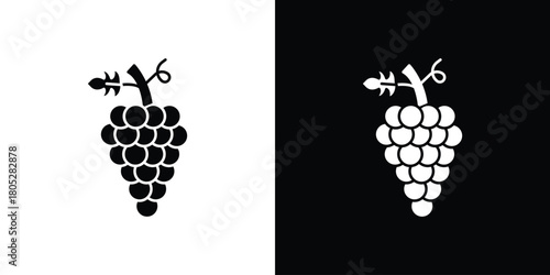 Grape icons in black and white shilhouette style for App Ui