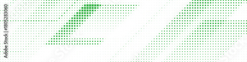 Green halftone diagonal pixel gradient design with soft dotted transitions forming abstract dynamic geometric stripes, modern vibrant background ideal for eco themes posters branding and digital art