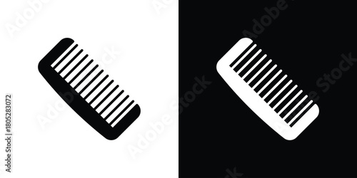 Hair brush icons in black and white shilhouette style for App Ui