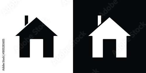 Home icons in black and white shilhouette style for App Ui