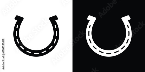 Horseshoe icons in black and white shilhouette style for App Ui