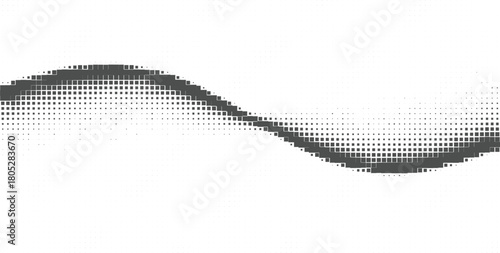 Soft gray halftone wave with delicate dotted gradient transitions creating a calm abstract flow, ideal for modern minimal backgrounds, elegant templates, digital graphics, presentation layouts,