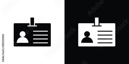 ID badge icons in black and white shilhouette style for App Ui