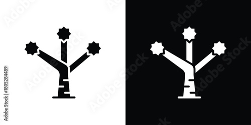Joshua tree icons in black and white shilhouette style for App Ui