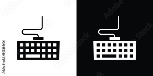 Keyboard icons in black and white shilhouette style for App Ui