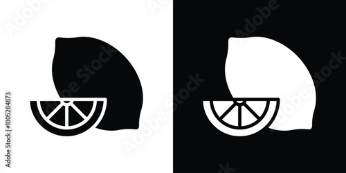 Lemon icons in black and white shilhouette style for App Ui