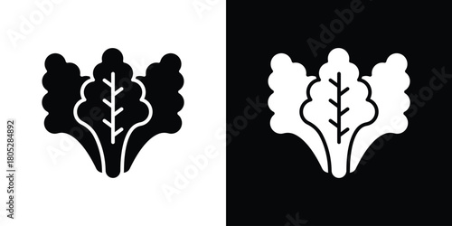 Lettuce icons in black and white shilhouette style for App Ui