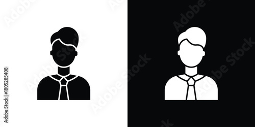 Man icons in black and white shilhouette style for App Ui
