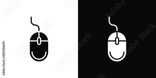 Mouse icons in black and white shilhouette style for App Ui