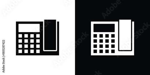 Office phone icons in black and white shilhouette style for App Ui