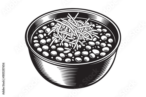 Bowl of natto with grated daikon radish