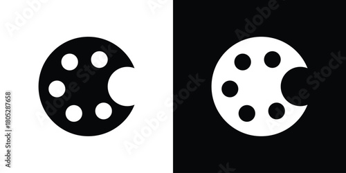 Palette icons in black and white shilhouette style for App Ui