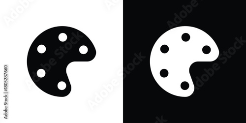 Palette icons in black and white shilhouette style for App Ui