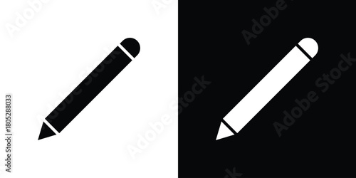 Pencil icons in black and white shilhouette style for App Ui