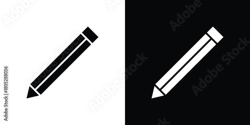 Pencil icons in black and white shilhouette style for App Ui