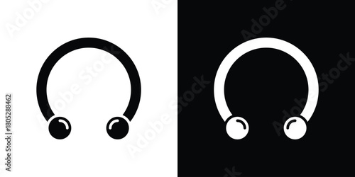 Piercing icons in black and white shilhouette style for App Ui