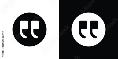 Quote right icons in black and white shilhouette style for App Ui