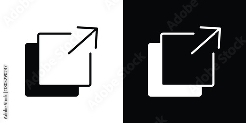 Resize icons in black and white shilhouette style for App Ui