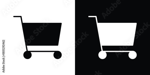 Shopping icons in black and white shilhouette style for App Ui