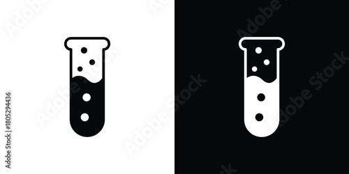 Test tube icons in black and white shilhouette style for App Ui