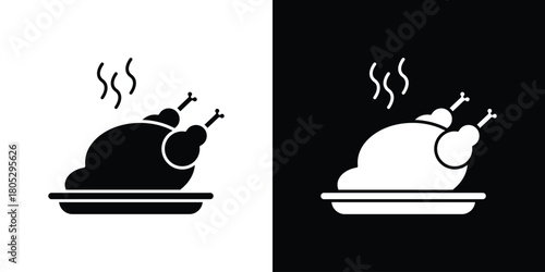 Turkey icons in black and white shilhouette style for App Ui