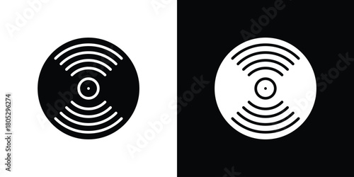 Vinyl icons in black and white shilhouette style for App Ui