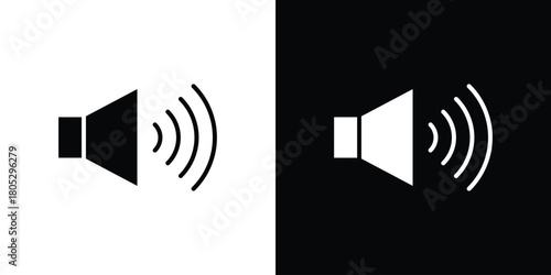 Volume icons in black and white shilhouette style for App Ui