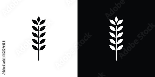 Wheat icons in black and white shilhouette style for App Ui