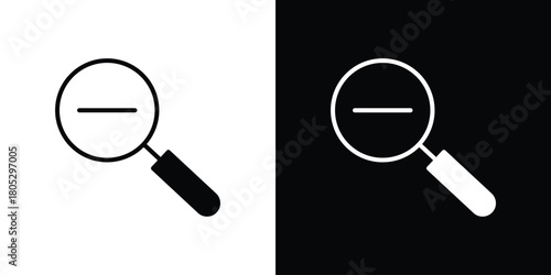 Zoom out icons in black and white shilhouette style for App Ui