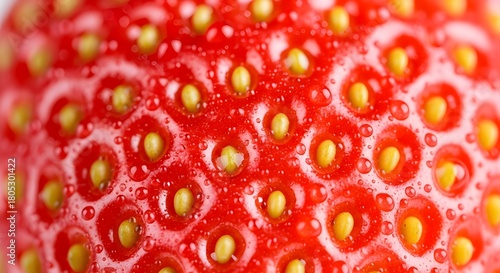Wallpaper Mural Close-up of a vibrant, juicy strawberry with water droplets, a perfect addition to your summer recipes or healthy eating campaign content Torontodigital.ca