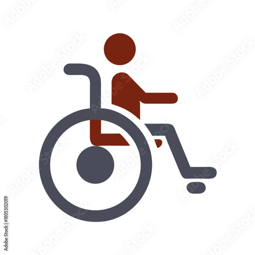 Disabled person icon in modern flat style