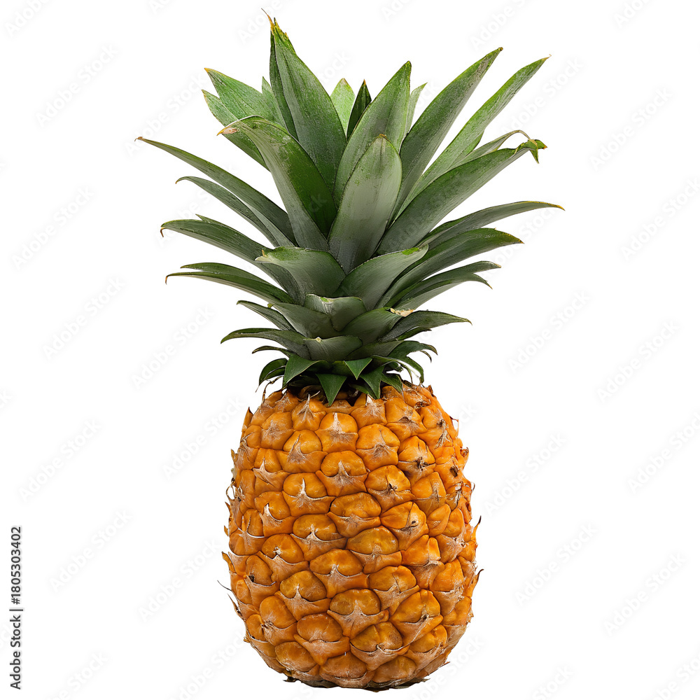 Fototapeta premium Ripe pineapple fruit isolated on alpha background