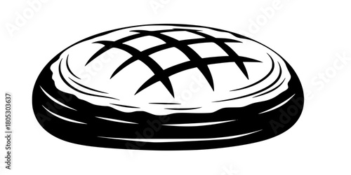 Artisanal Sourdough Loaf Geometric Scoring Flat Vector Icon