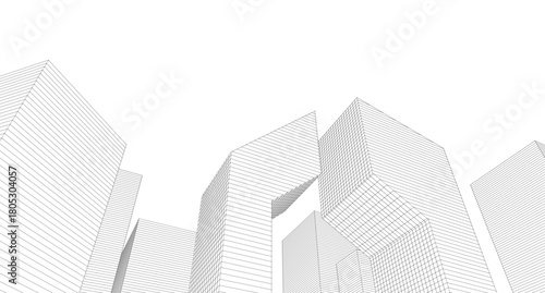 abstract architecture 3d illustration background