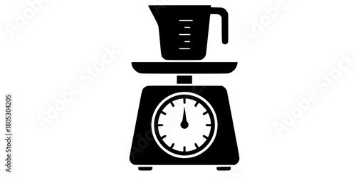Kitchen Scale Measuring Cup Simple Flat Vector Icon