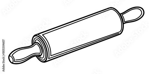 French Tapered Rolling Pin Simple Flat Vector Icon