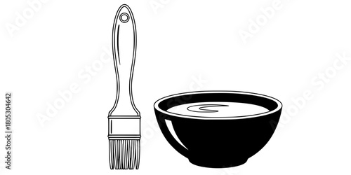 Pastry Brush Egg Wash Baking Flat Vector Illustration