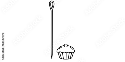 Woven Basket Artisanal Bread Minimalist Line Art Vector