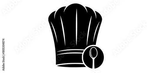 Chefs Hat and Spoon Simple Flat Vector Icon