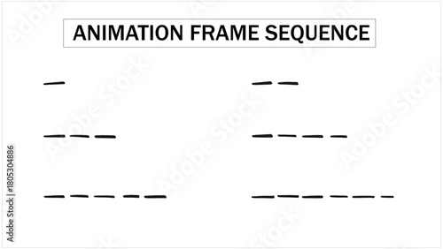 Hand-Drawn Dotted Line Animation Frame Sequence. Sketchy Underline or Typing Text Effect. 2D Scribble Style Separator Motion Graphic Element for Emphasis. set error free0011