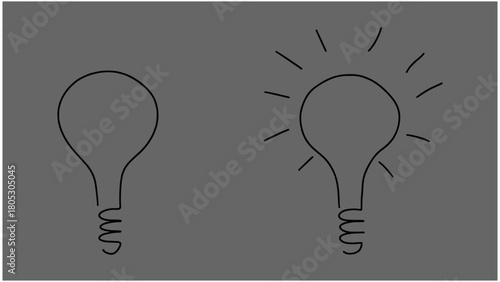 Hand-Drawn Rough Outline Light Bulb Vector Illustration, Sketchy Idea Concept Graphic, Creative Thinking Doodle Icon, Isolated Innovation Symbol.
