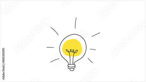 Glowing Light Bulb Vector Illustration, Bright Idea Concept Graphic, Illuminated Innovation Symbol, Creative Solution Icon, Isolated Energy & Enlightenment Asset.