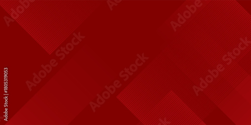 Red abstract background. Dynamic shapes composition. Abstract simple dark red gradient illustration background with 3d look overlap square with shadow and line pattern.