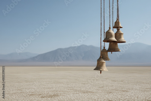 delicate chimes of bells resonate in enchanting desert landscape creating harmonious soundscape