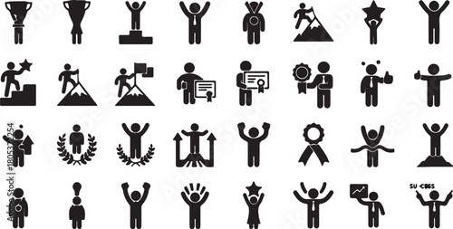 Success and Achievement Icons Set 