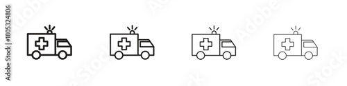 Ambulance icons vector logo illustration simple design. Web UI design.