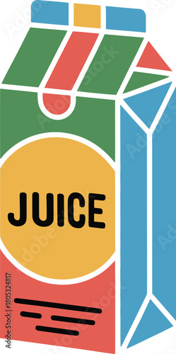 Stock illustration of juice cuice carton packaging design for beverage product marketing concept