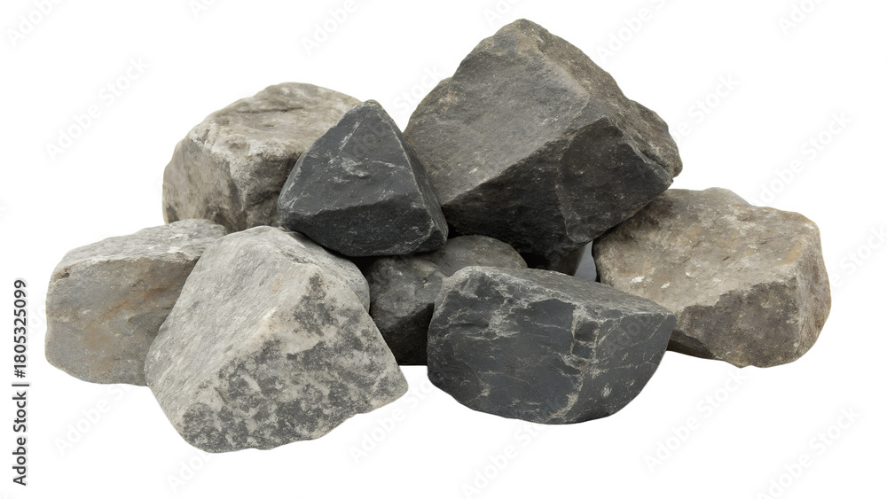 Obraz premium Pile of natural rocks for landscaping and garden design, perfect for adding texture and dimension